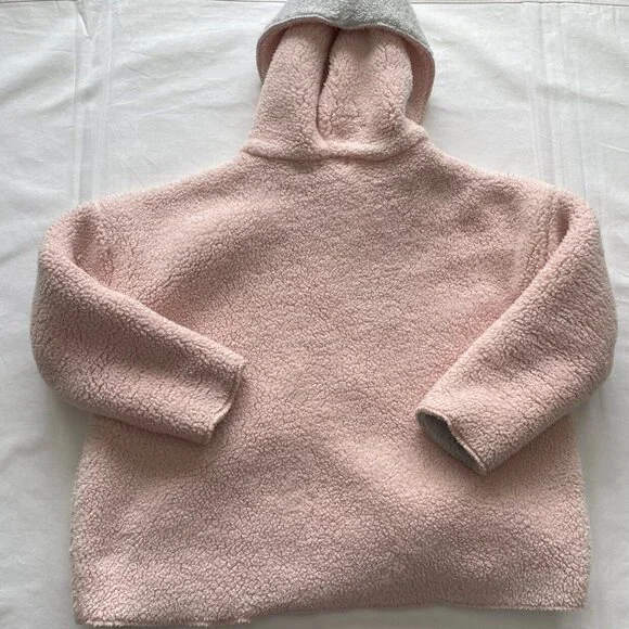 Limited Too Pink Sherpa Hooded Open Sweatshirt Size 10 - Picture 6 of 9